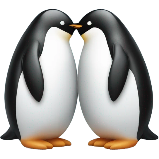 Penguin giving another penguin a rock emoji