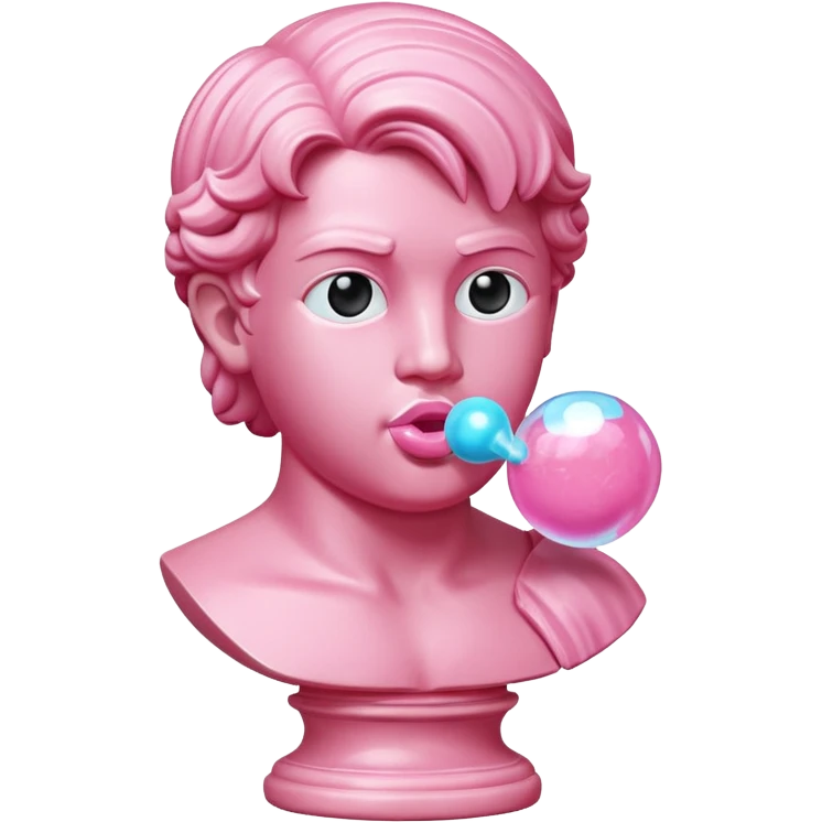 escultura griega con chicle emoji