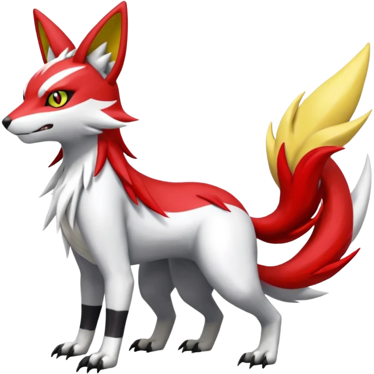 WereGarurumon-Meloetta-Renamon-Zangoose-fusion-hybrid-creature (full body) emoji
