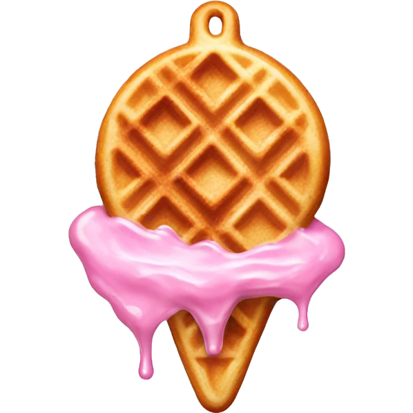 Waffle with light pink syrup  emoji