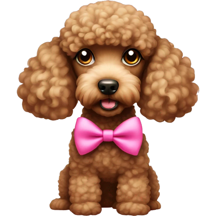 bbrown poodle with a pink bow emoji