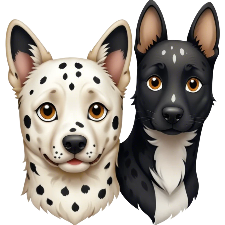 Dalmatian with a cat Belgian shepherd  emoji