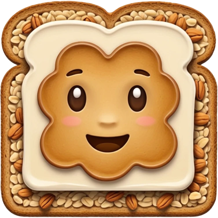 Vegetarian breakfast emoji illustration, flat iOS emoji style, toast, fruits, oatmeal, nuts, milk, no eggs, no meat, no fish, no non-vegetarian food, clean white background.” emoji