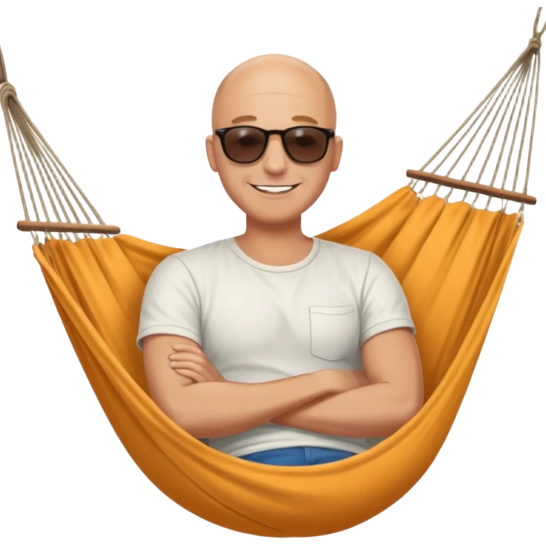 Bald man  in a hammock emoji
