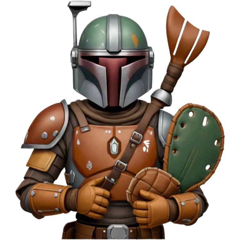 Mandalorian with a catchers mitt emoji