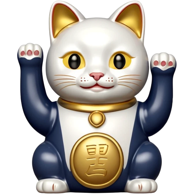Classic lucky cat emoji