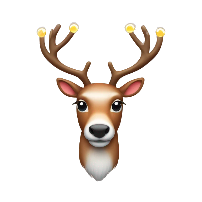 Reindeer with lights on the antlers emoji