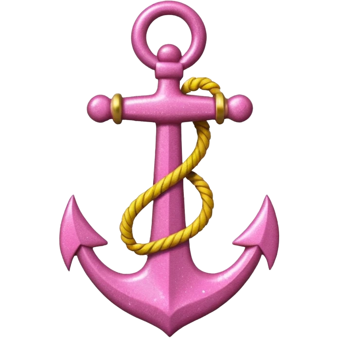 glitter pink and yellow anchor emoji