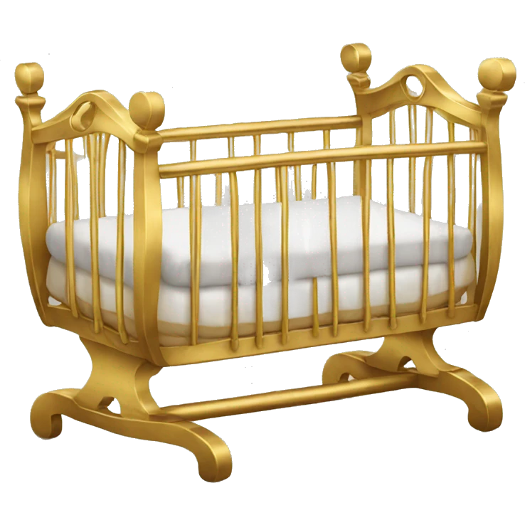 Gold baby crib emoji