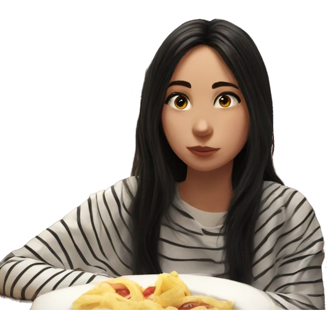 cozy girl eating breakfast emoji