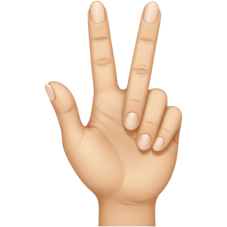 A hand holding up the thumb, pointer finger, and middle finger emoji