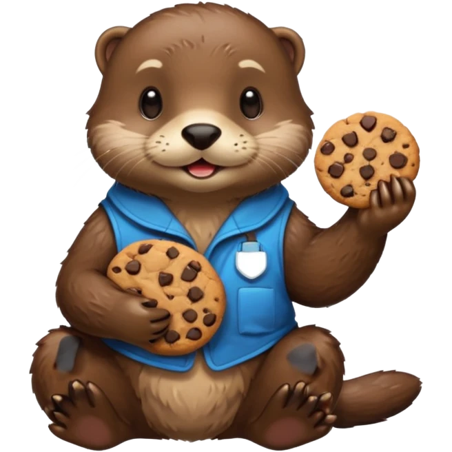 otter eating a cookie emoji