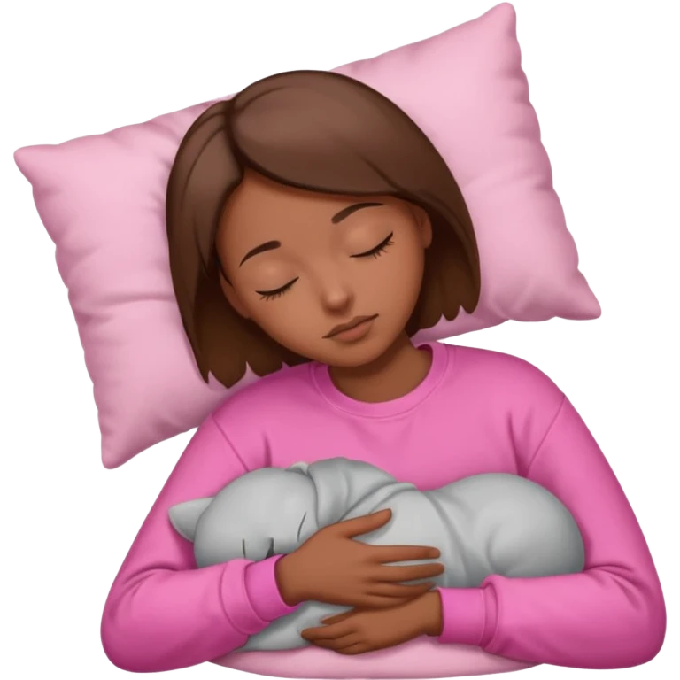 sleeping pink sweatshirt brown hair Sleeping emoji