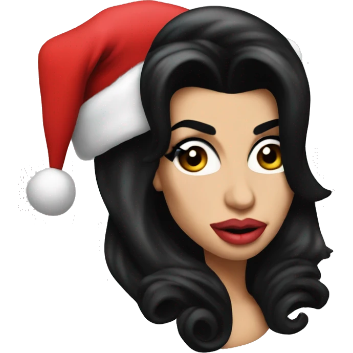 Amy Winehouse with santa hat emoji