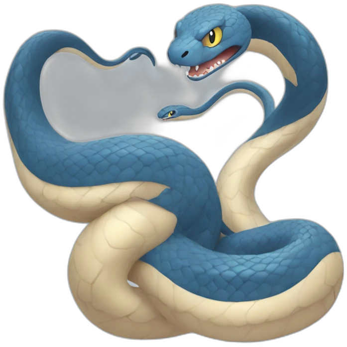 snake blue and beige angry pokemon emoji