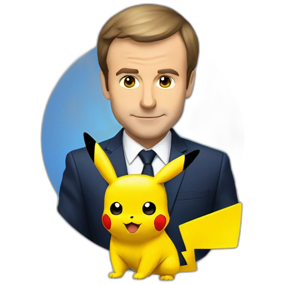 Macron avec Pikachu sur l'épaule emoji