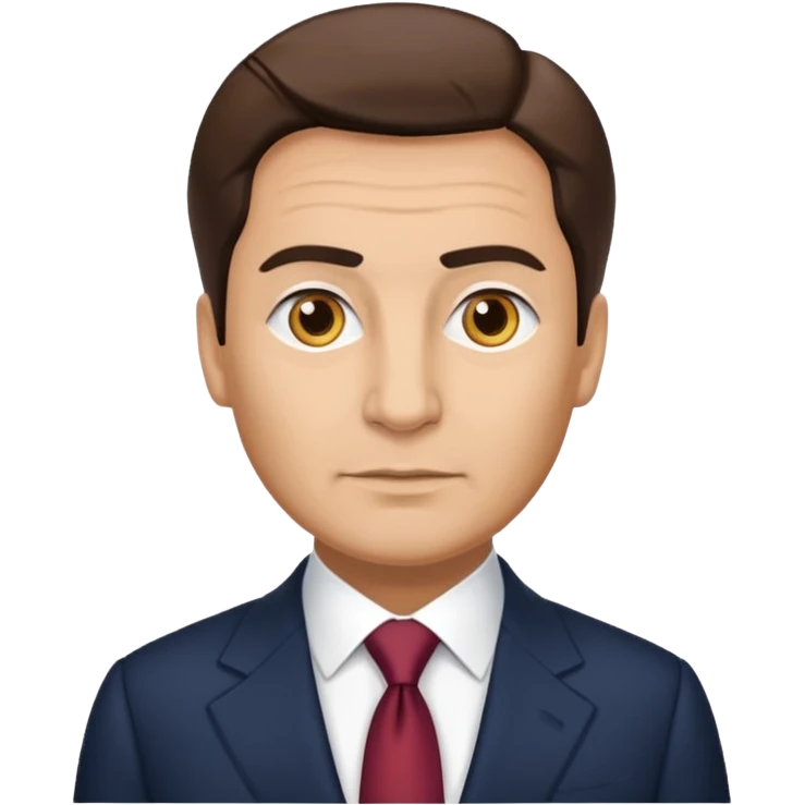 Romanian president, formal suit, neutral expression emoji