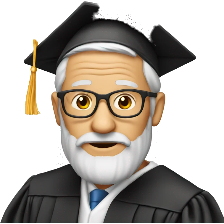 old professor with graduation cap emoji