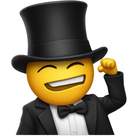 Person dabbing with tophat emoji