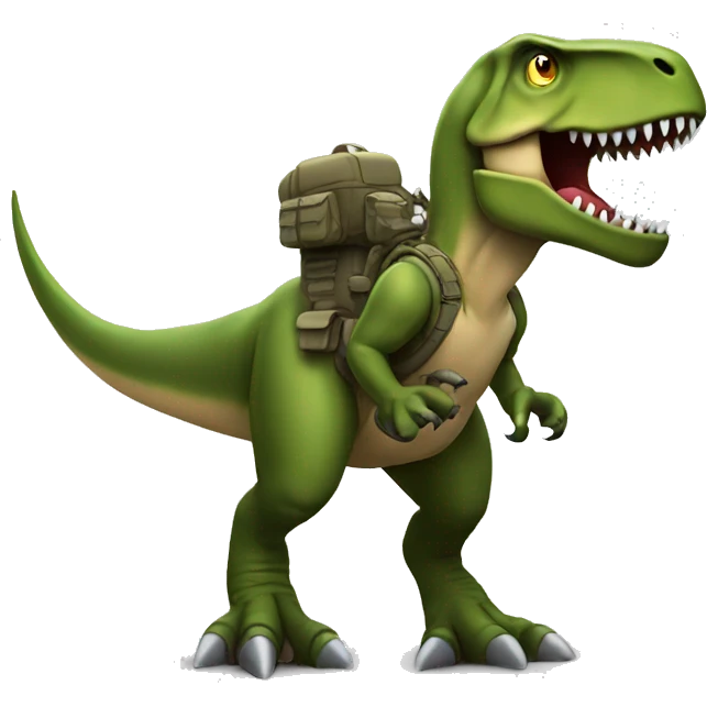 T-Rex soldier emoji