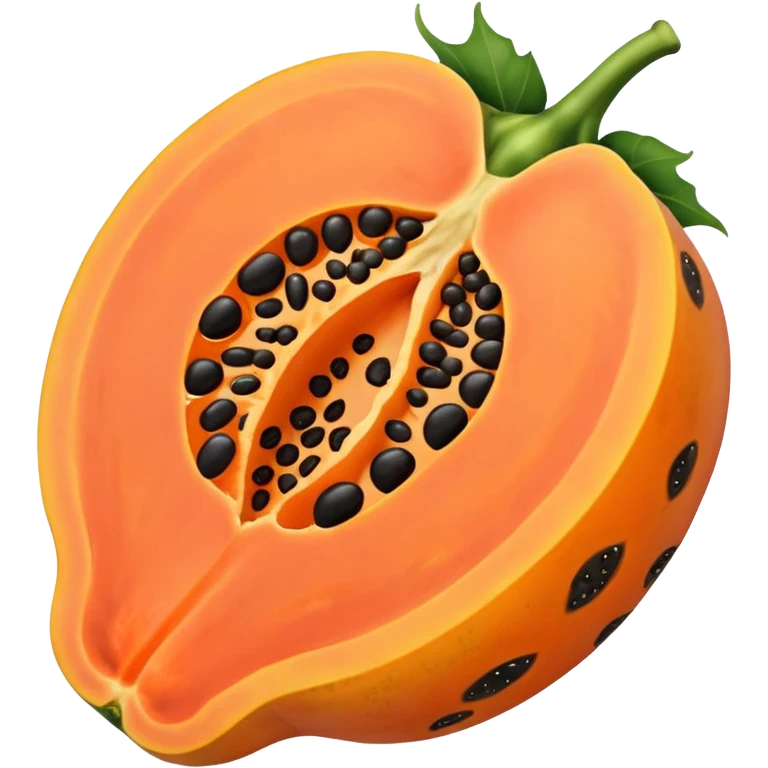 A beautiful papaya fruit is peeled and has black spots.It should be very ripe. emoji