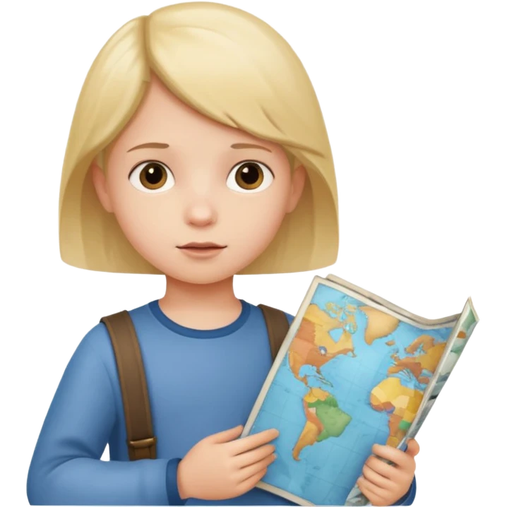 child Holding Maps emoji