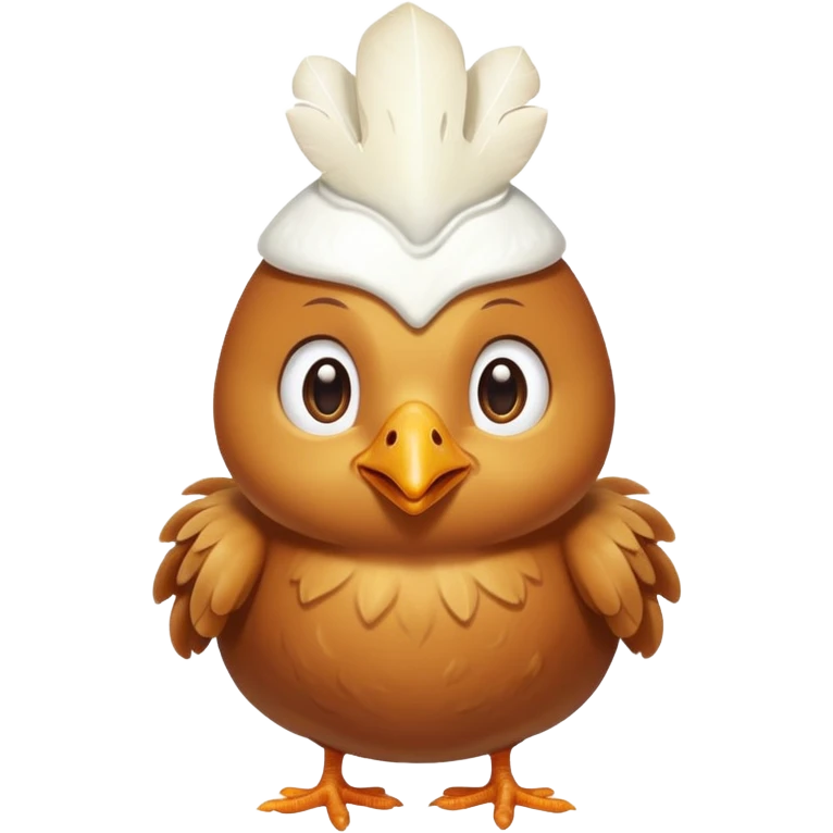 live chicken with a pat of butter on its head emoji