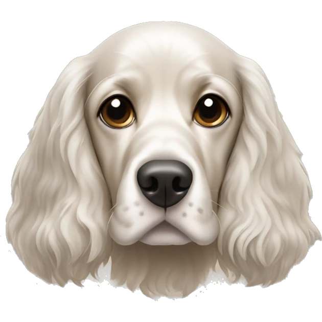 Dog spaniel with white point on nose  emoji