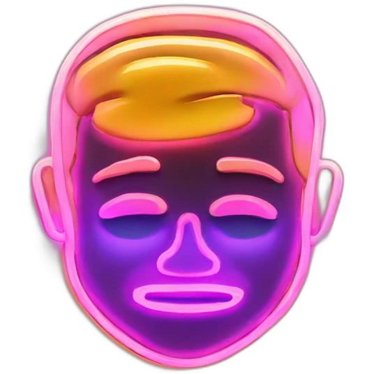 Juicy booty neon sign style man emoji