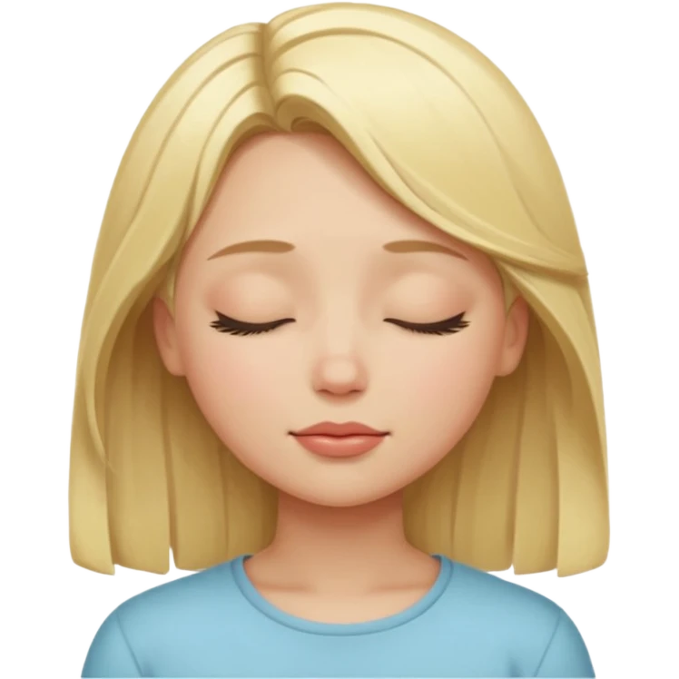 closed eyes blonde girl emoji