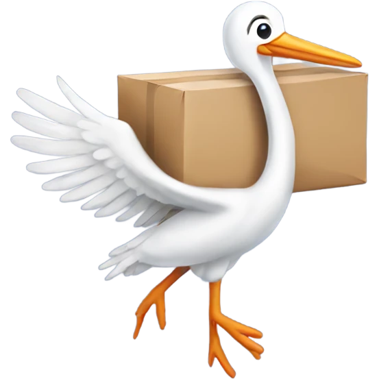 Stork carrying package  emoji
