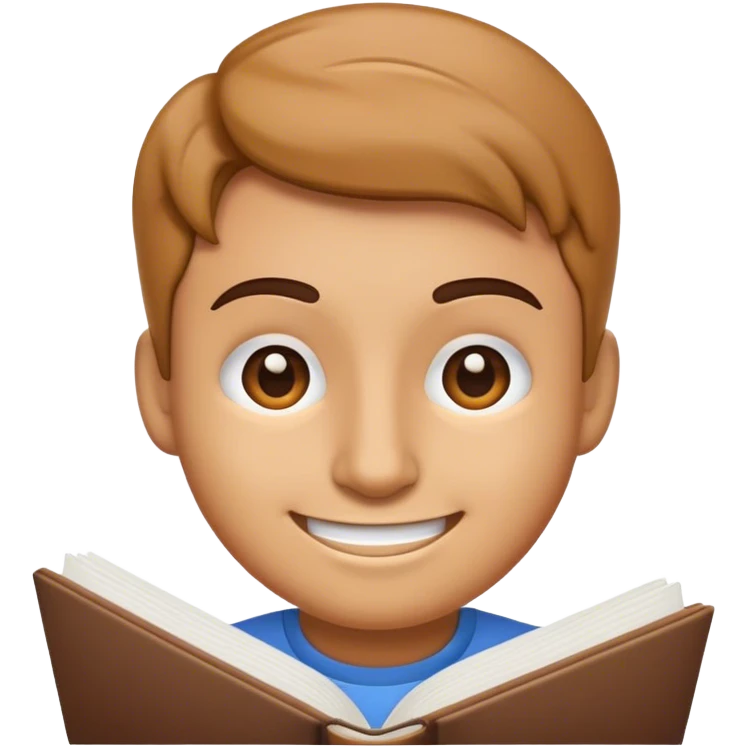 Happy emoji studying hard emoji