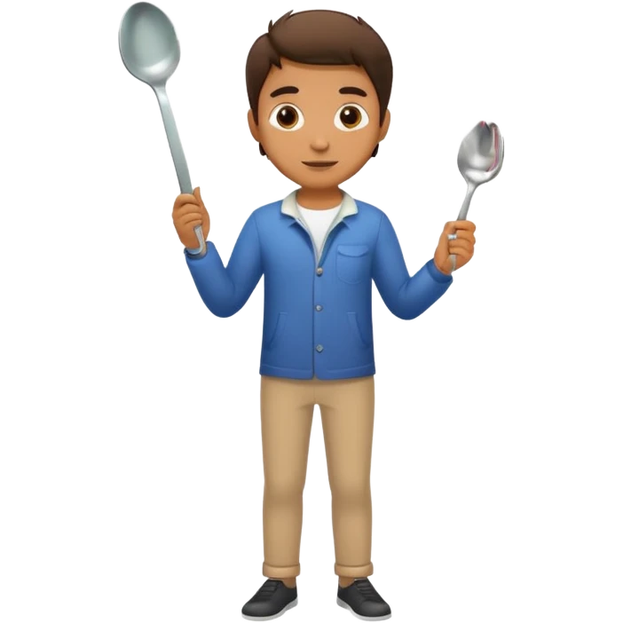 Full body male with a spoon emoji