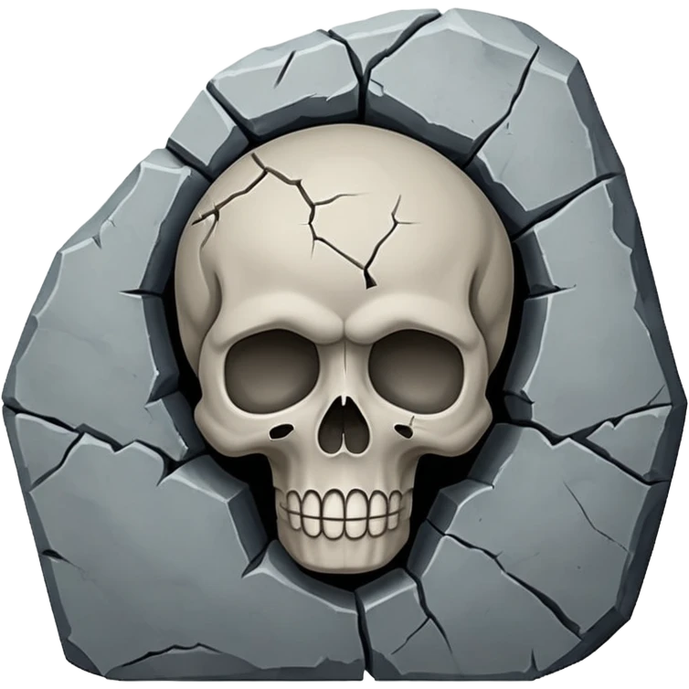 rip stone with skull, front view emoji