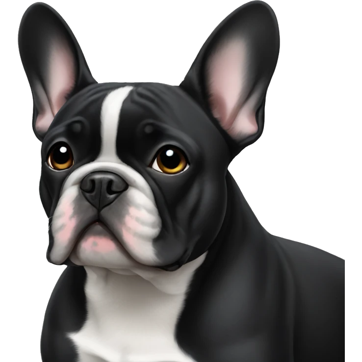 Black French bulldog with white neck emoji
