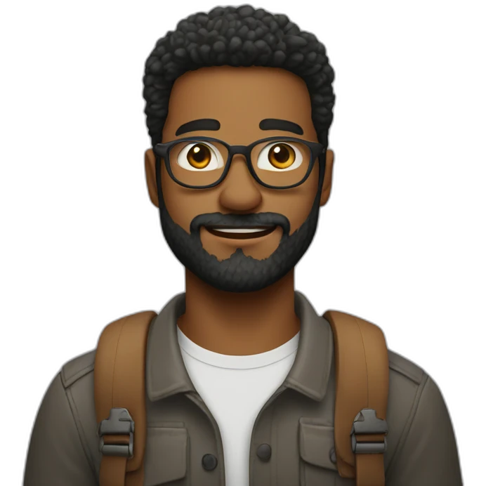 JOVEM NARIGUDO DE OCULOS E BARBA emoji