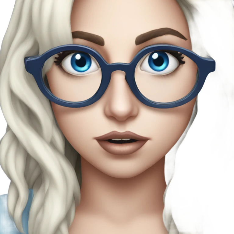 :lady-gaga-sing: blue eyes wearing glasses  emoji