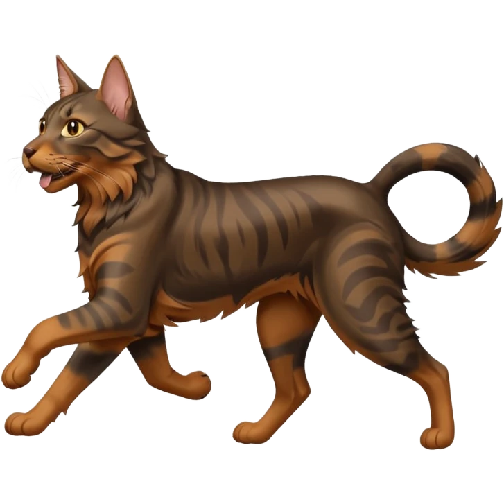 Maine Coon runs after Doberman emoji