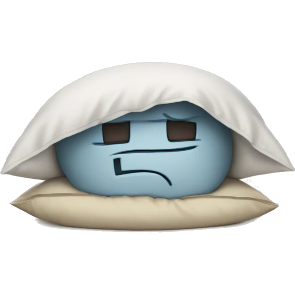 cartoon head buried in pillow emoji