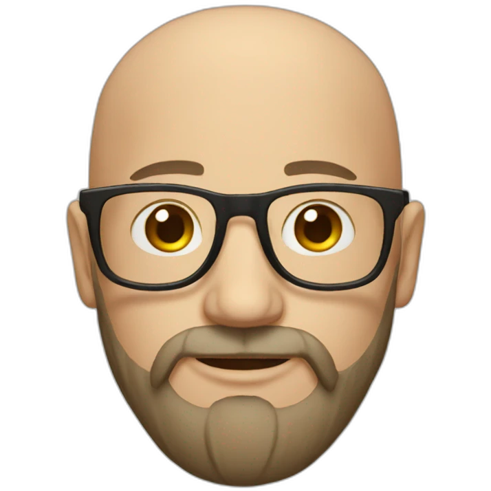 bald man with long beard with glasses emoji
