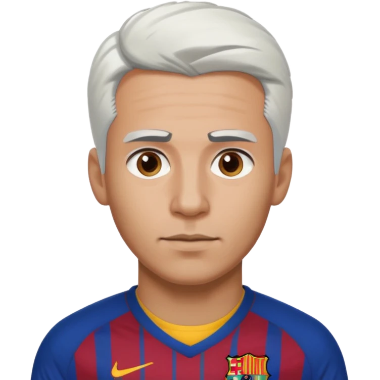 araujo футболист с белыми волосами и коричневыми бровями  в футболке барселоны emoji