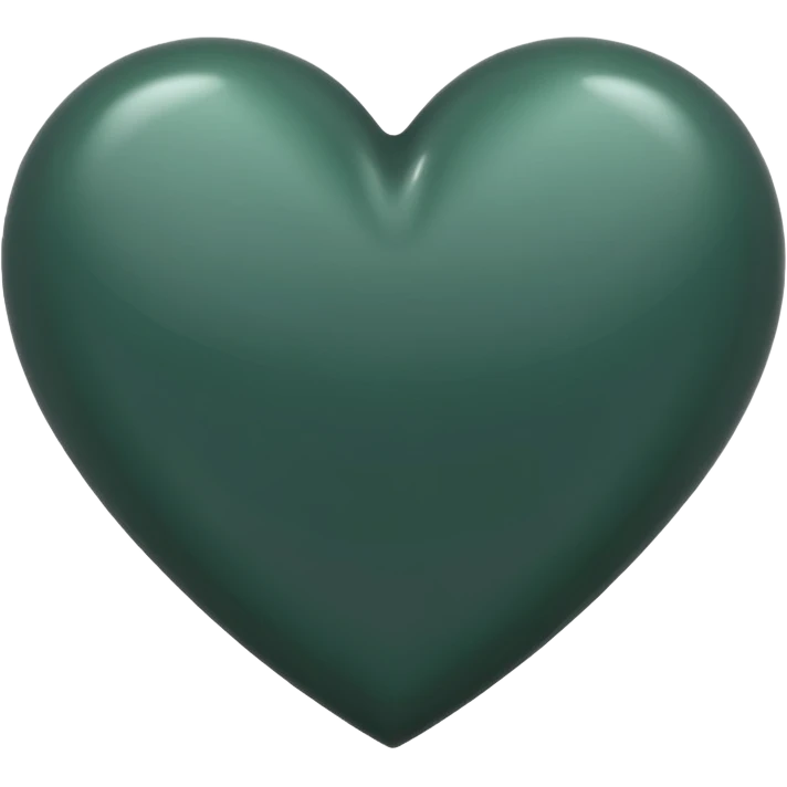 Dark gray green heart emoji