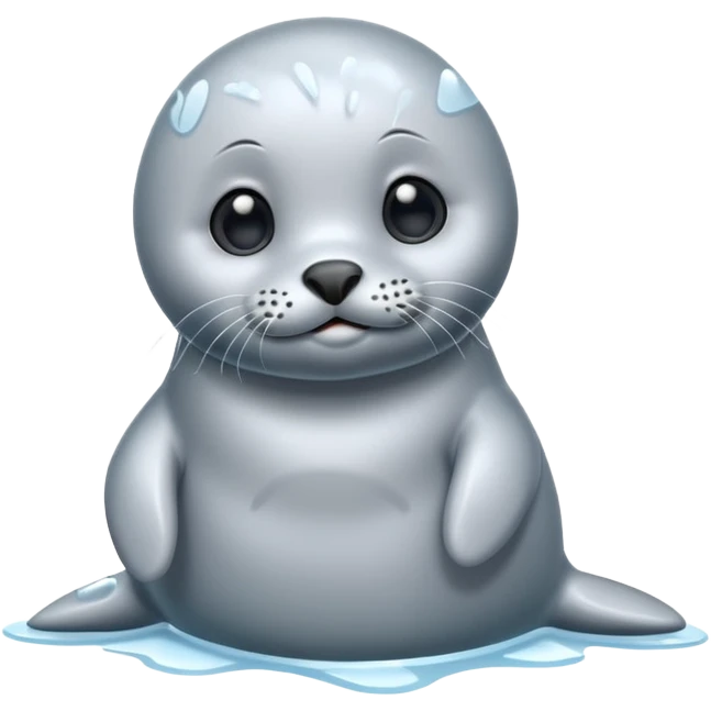 cute seal character, icy vibe, shiny wet look, 3D cartoon, mobile game icon style, clean background, no text, no watermark


 emoji