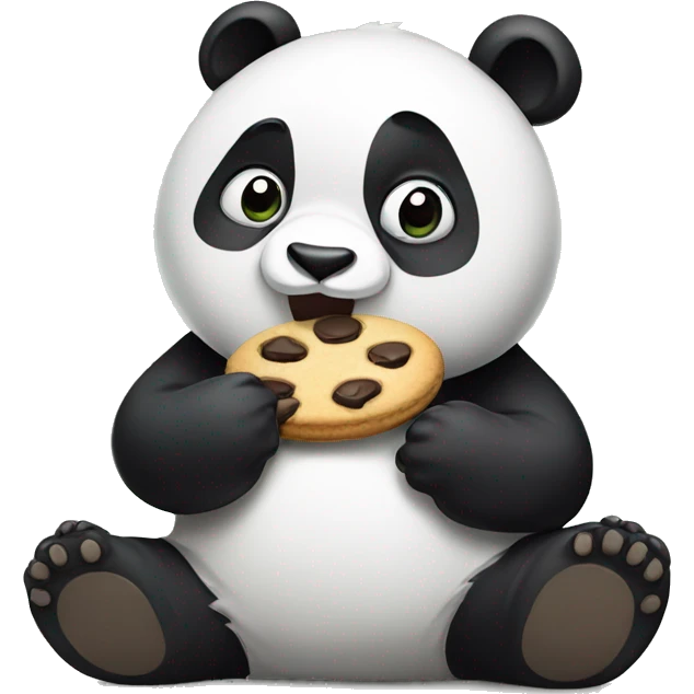 Panda eating cookie emoji
