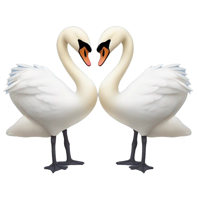 Two swans making a heart together emoji