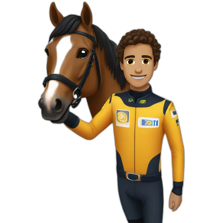 Lando Norris horse riding emoji