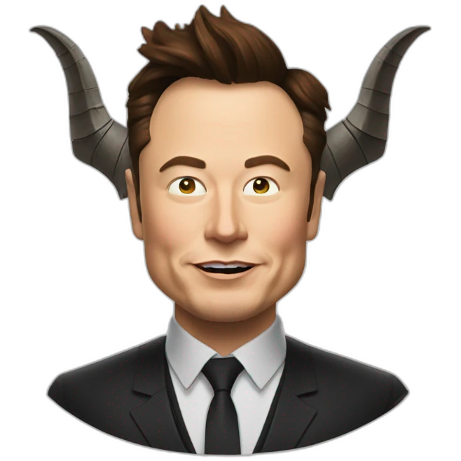 Elon musk avec des cornes de diable emoji