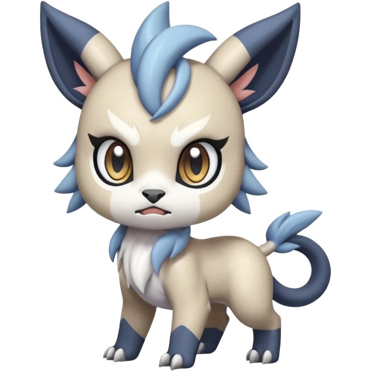 Animalistic kawaii chibi feral angry mongral Meloetta-Absol-Zekrom-Gatomon-Pteromon-hybrid emoji