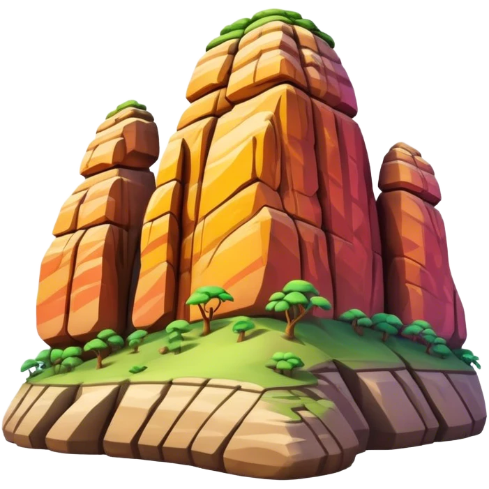 Cinematic Realistic Guatap√© Rock Landmark Emoji, showcasing a vividly colored rock formation with intricate patterns rendered with detailed textures and vibrant, scenic lighting. emoji