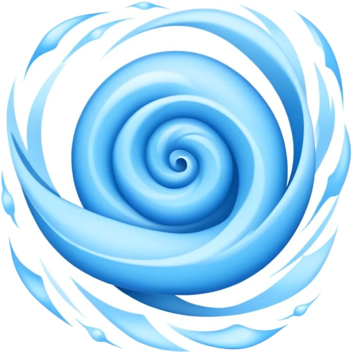 Blue swirling wind, gentle breeze with blue air currents emoji